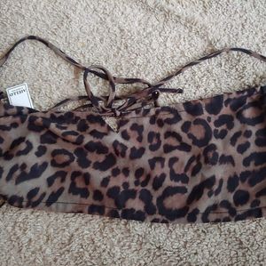 Aiello frankies bikinis viper leopard print top
